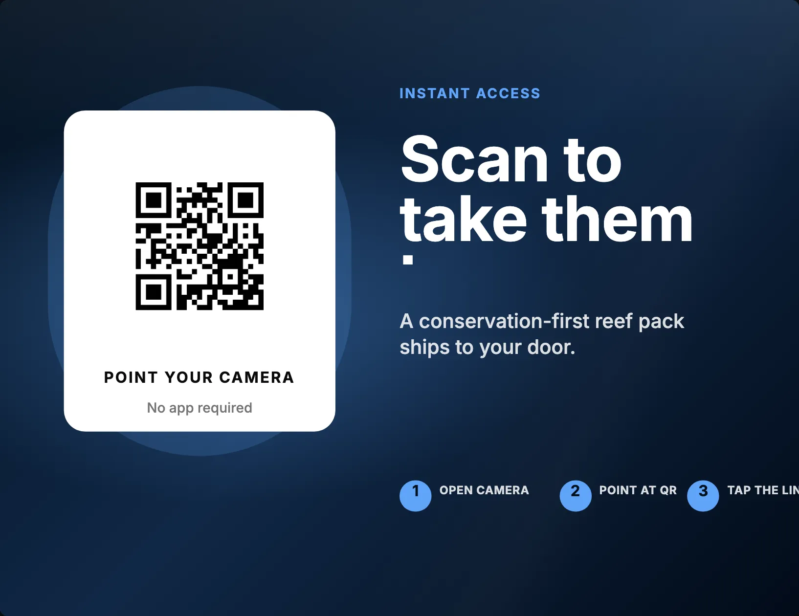 A full-screen QR-first campaign